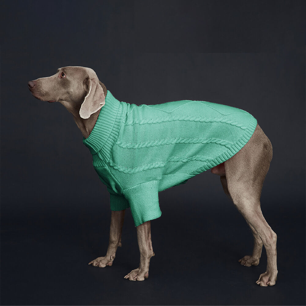 Cable Knit Dog Sweater - Warm and Stylish for Large Breeds