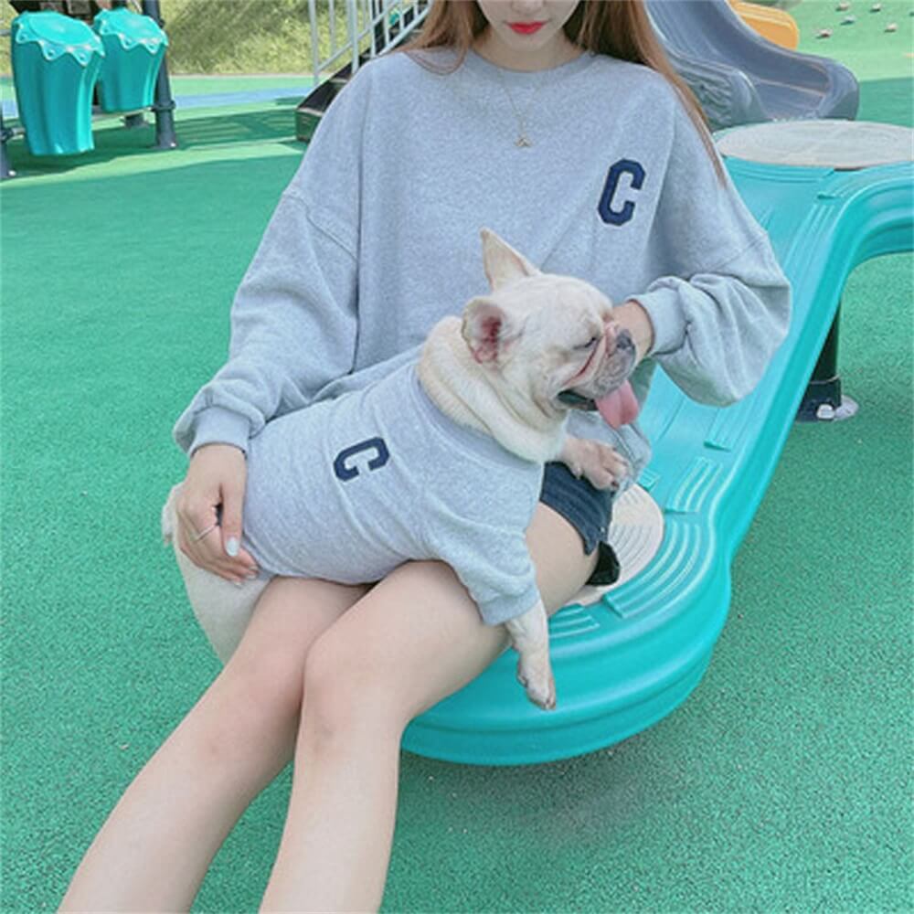 Pet Clothing Dog Family Style Letter Embroidered Sweatshirt