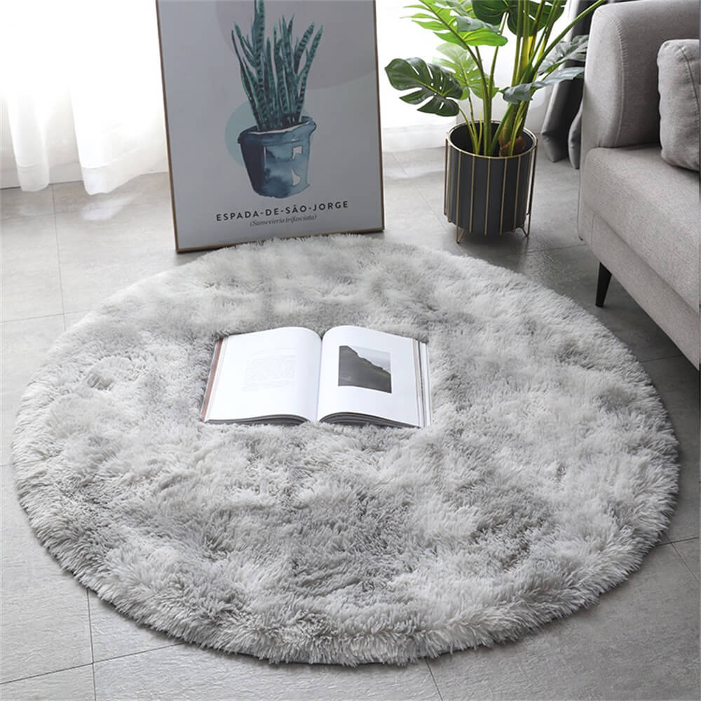 Tie-dye Simple Thickened Pile Round Rug