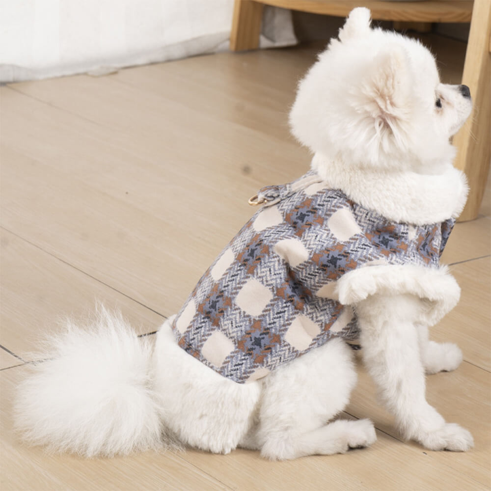 Plaid Fleece Pullover Dog Jacket - A Warm and Stylish Winter Jacket