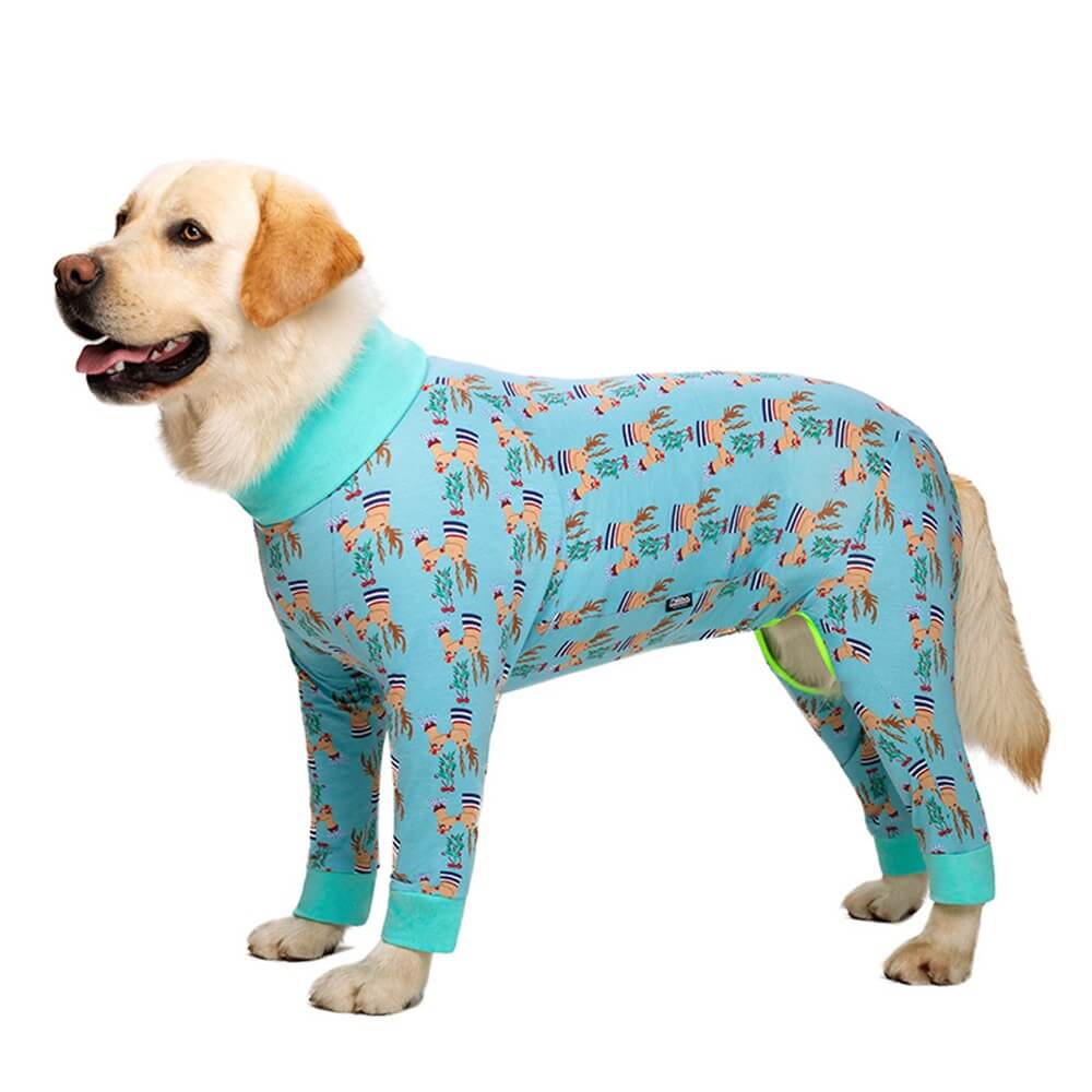 Large Dog Clothes: Thin Four-leg Full Belly Cover Four-legged Pajamas