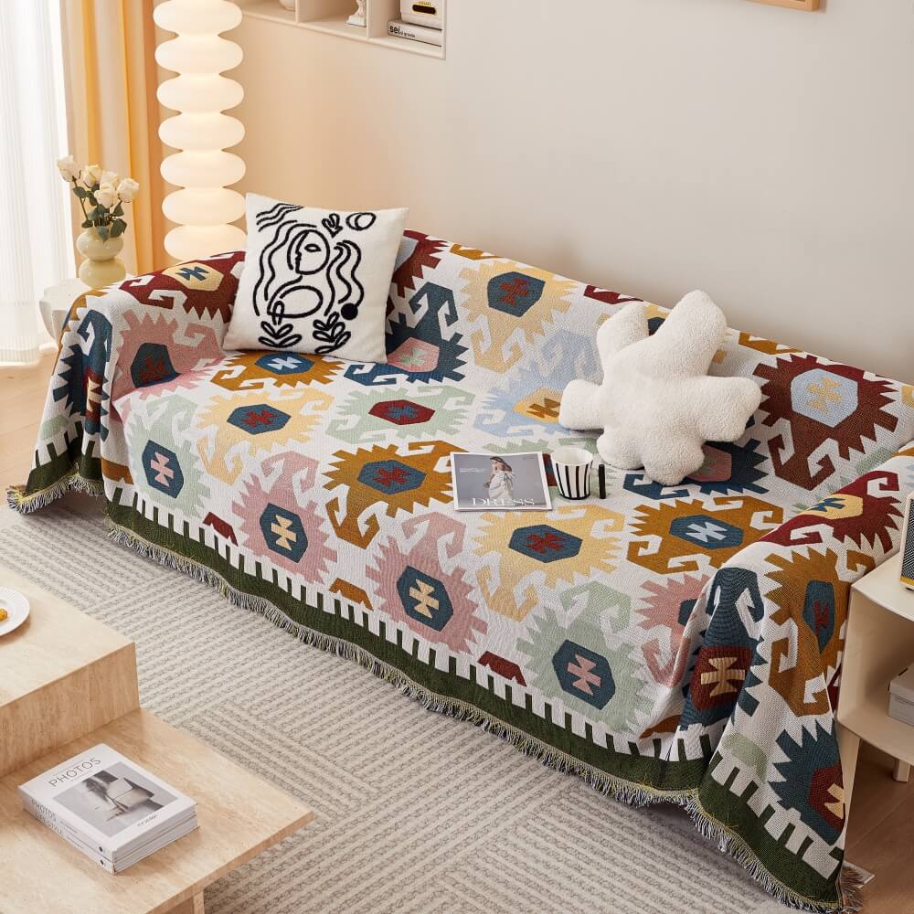 Bohemian Pattern Furniture Protection Sofa Decor Wear-Resistant Couch Cover