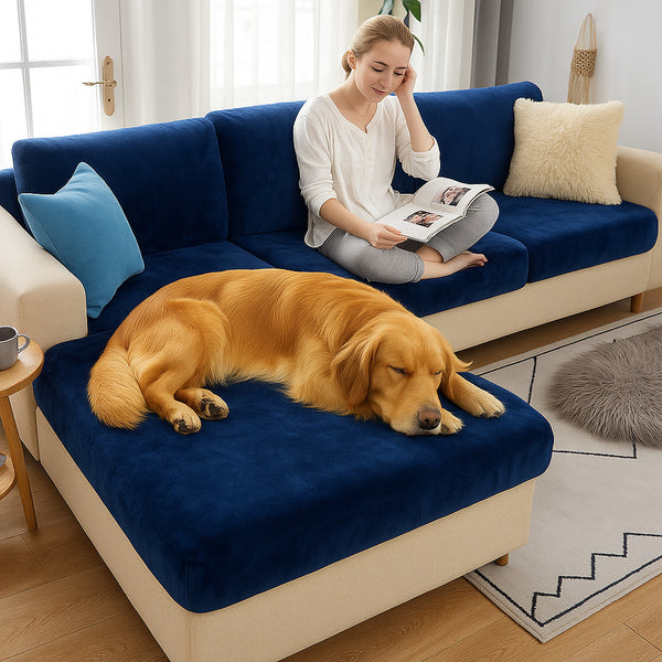 Luxury Shiny Velvet Stretch Full Protection Magic Couch Cover