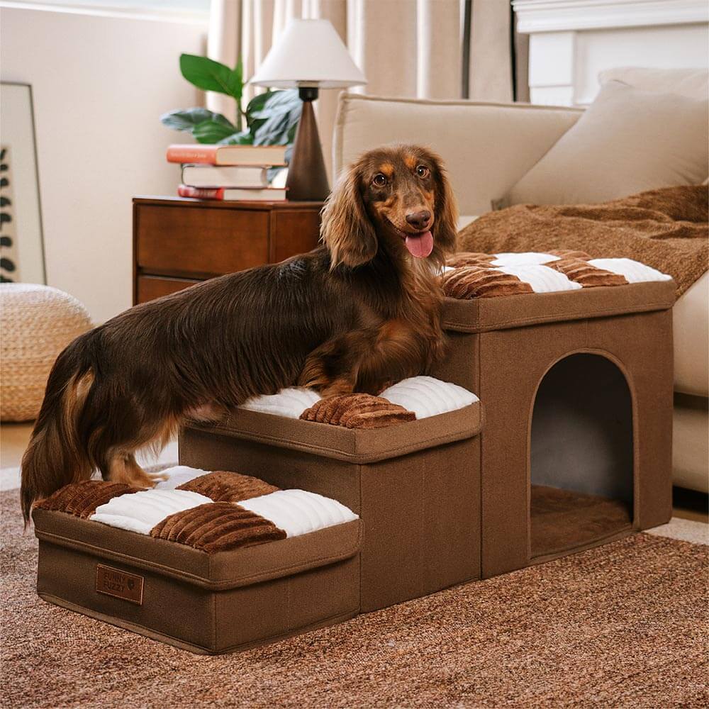 Cream Square Plaid Cozy Dog Furniture Protector Home Bundle 4pcs