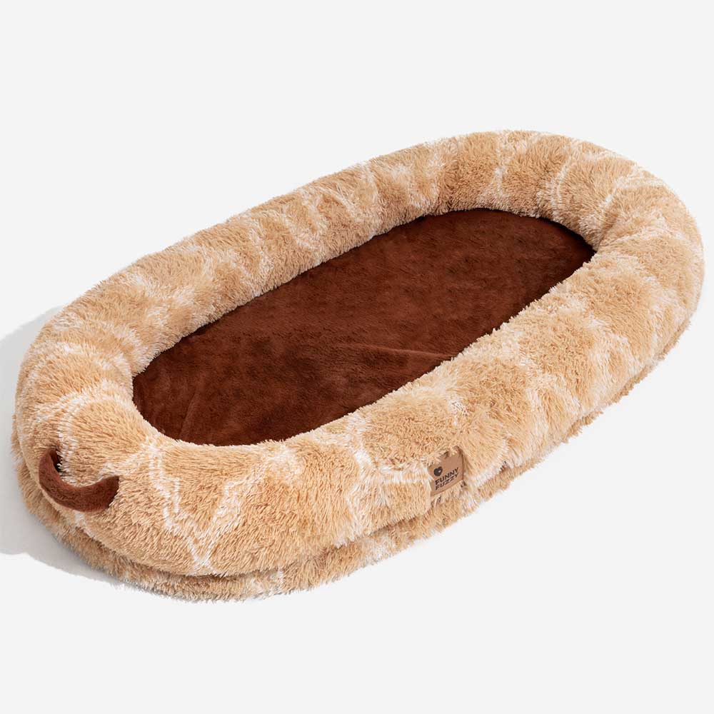 Classic Fluffy Super Large Donut Human Dog Bed - Cuddle Cradle