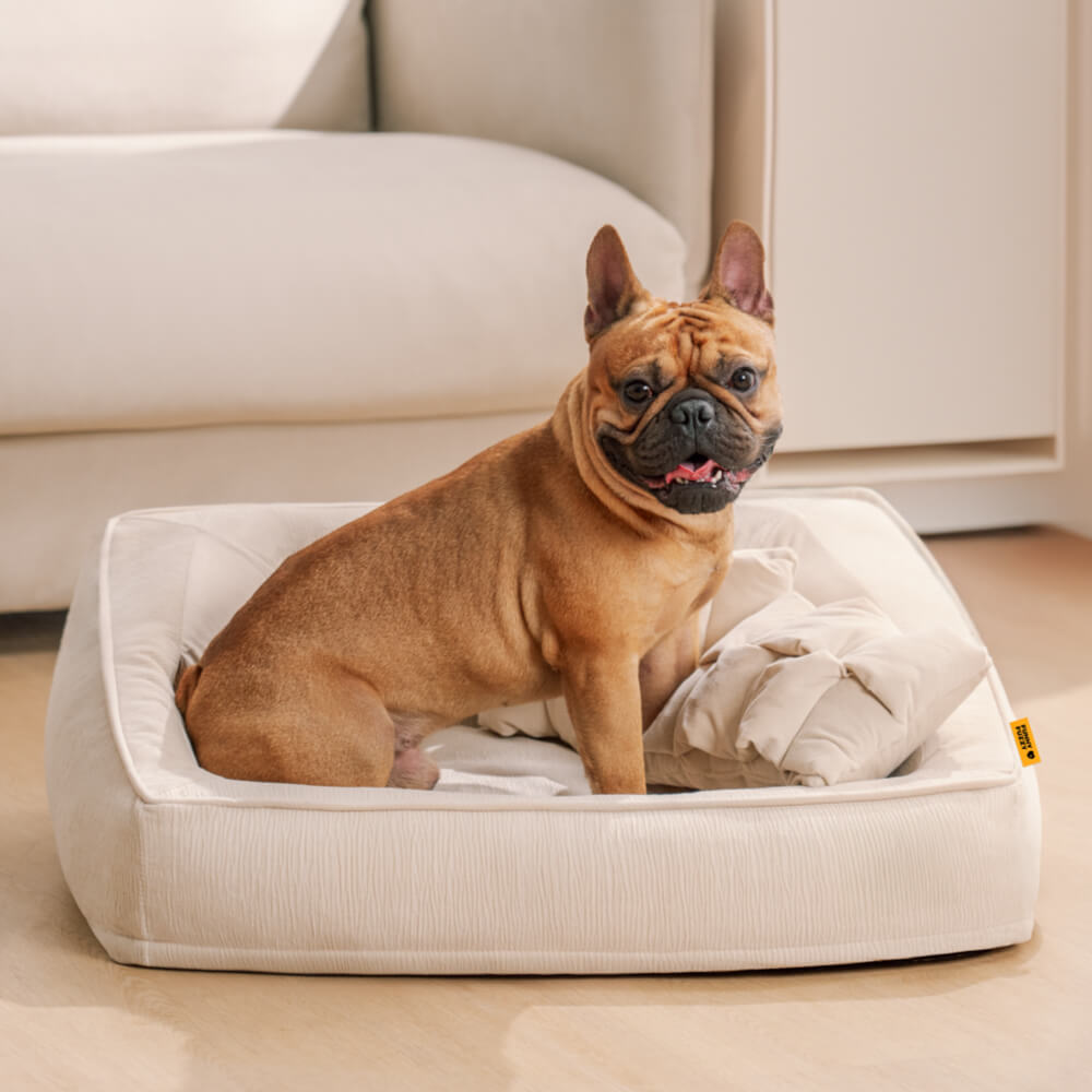 Sofá-cama ortopédico confortável para cães à prova d'água e à prova de manchas com travesseiro