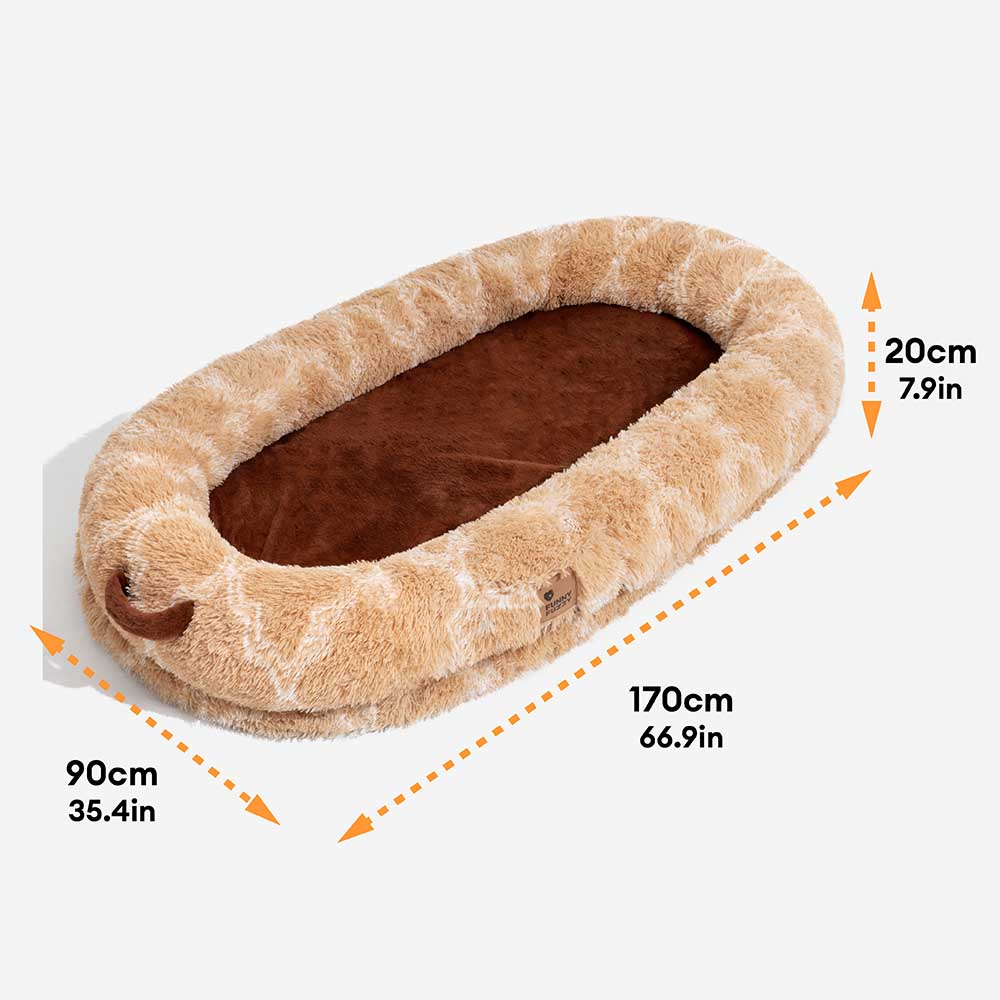 Creamy Plush Super Large Donut Human Dog Bed - Cuddle Cradle