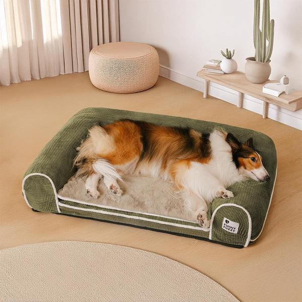 Sofá-cama ortopédico de flanela de dupla camada para cães Deluxe