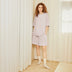 Eco-friendly Pet Hair Resistant Pure Color Crew Neck Short Sleeve Couples Pajama Set