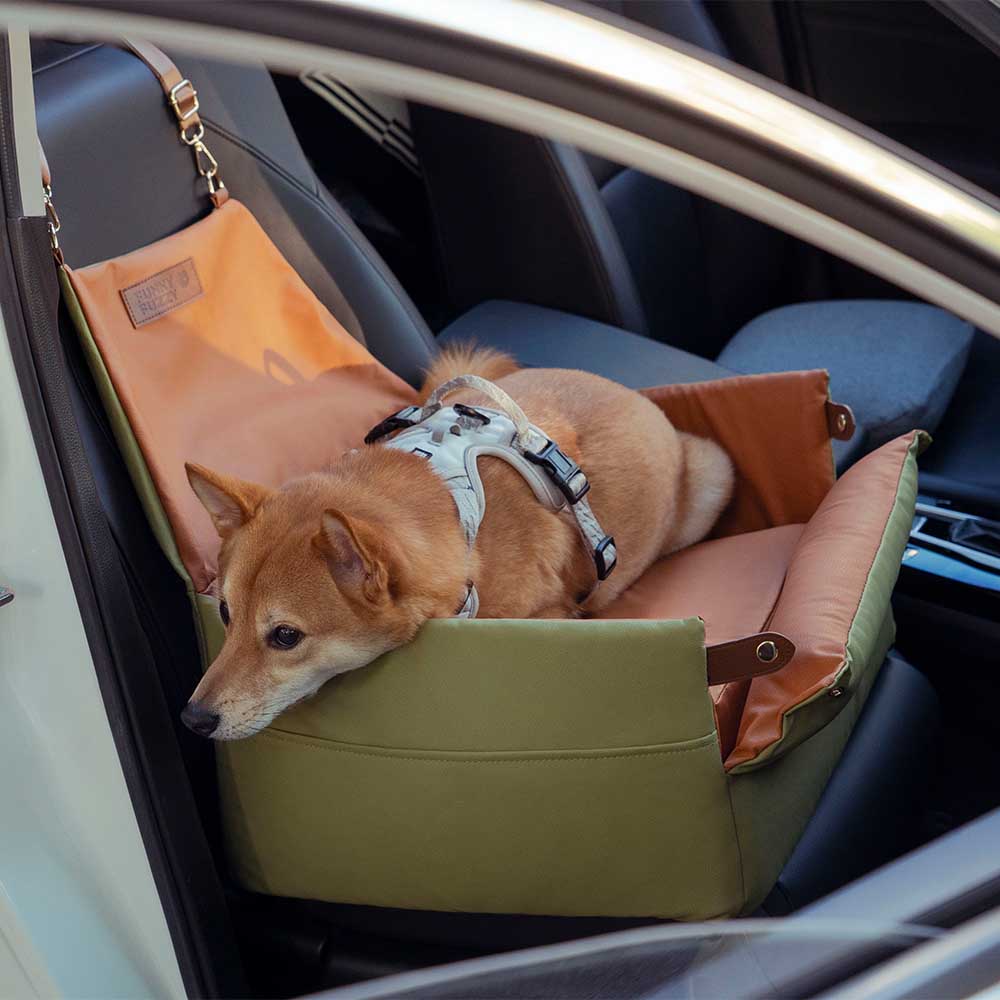 Elevated Faux Leather Deluxe Dog Car Seat Booster Bed - Urban Voyager