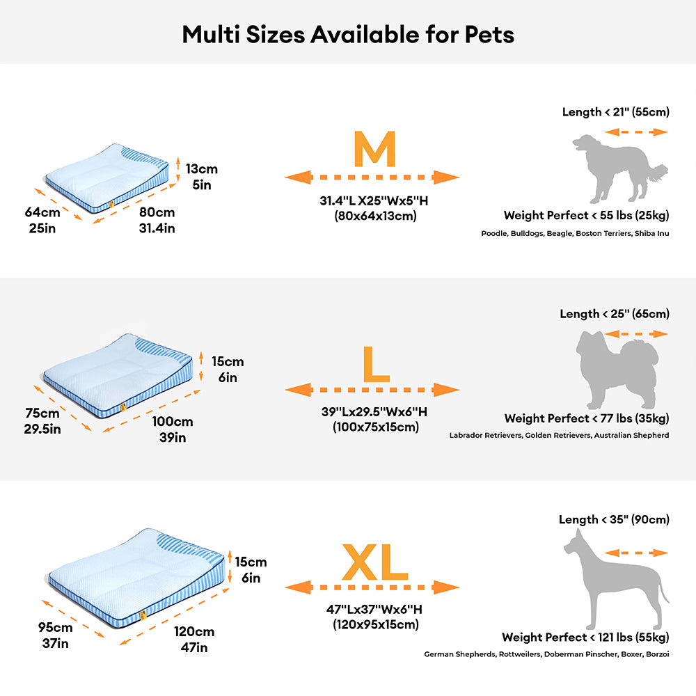 Extra Large Cooling Washable Rectangle Orthopedic Dog Bed - Cooling Nap