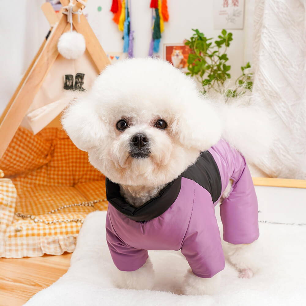 Back-Opening Waterproof & Windproof Four-Legged Outdoor Dog Coat