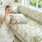 Chenille Floral Ruffle Design Anti-Slip Couch Cover