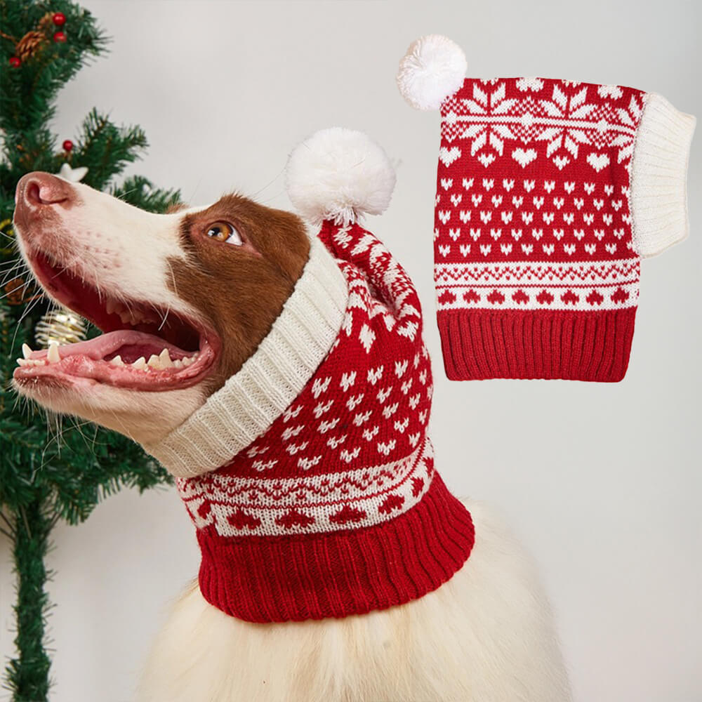 Christmas Reindeer Snowflake Knitted Warm Dog Cat Hat