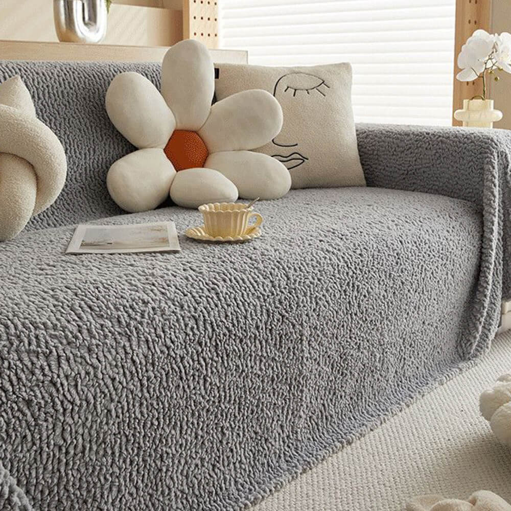 Cloud Texture Plush Chenille Durable Sofa Protector Couch Cover