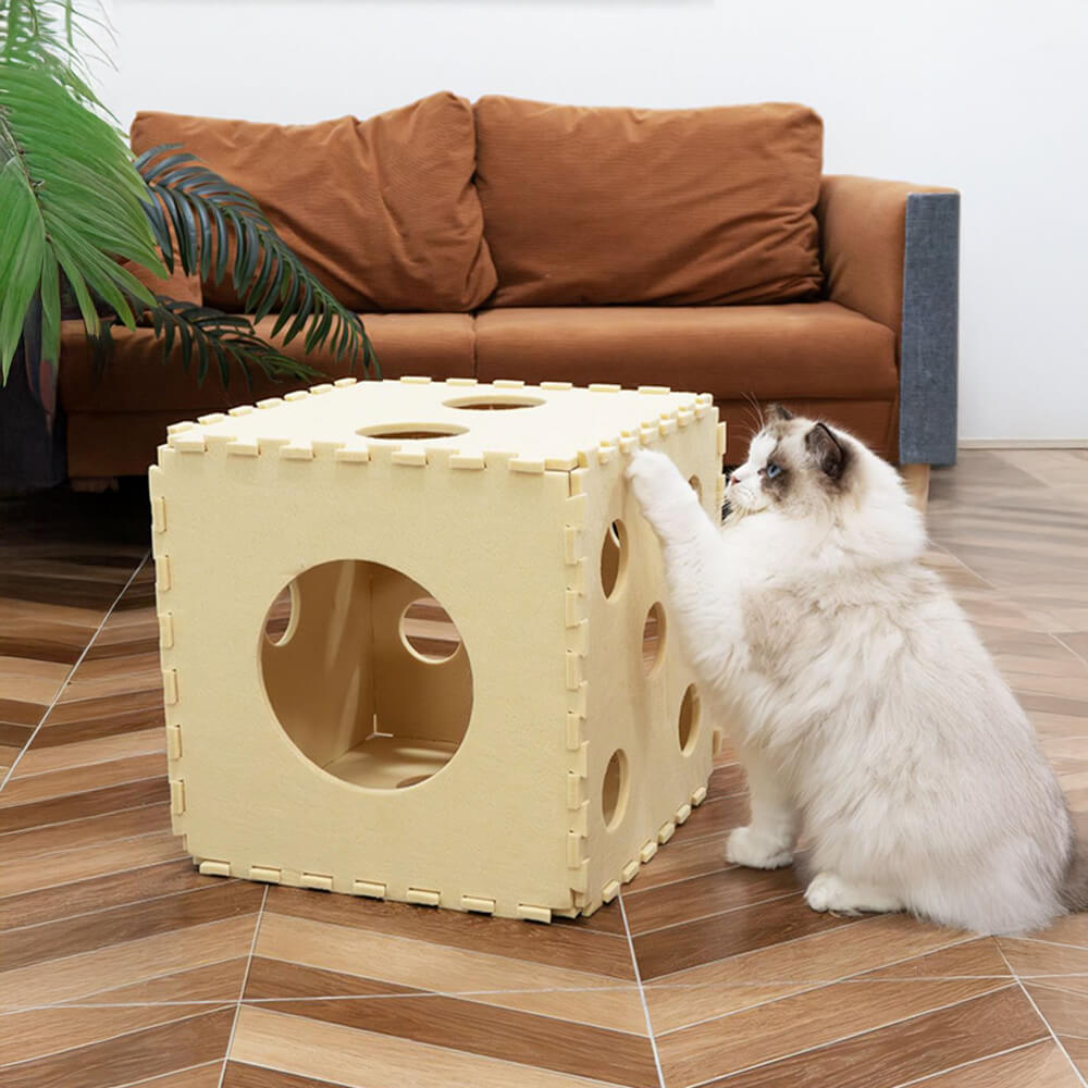 Removable Multifunctional Scratch-Resistant Felt Cloth Cat House Cube