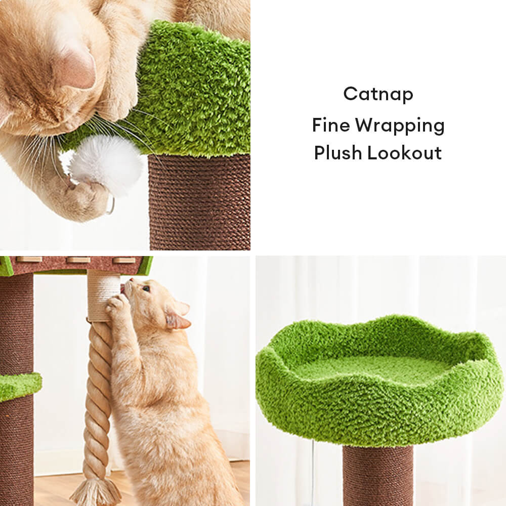 Forest Cabin Creative Space-Saving Felt Cat Tree with Scratching Post