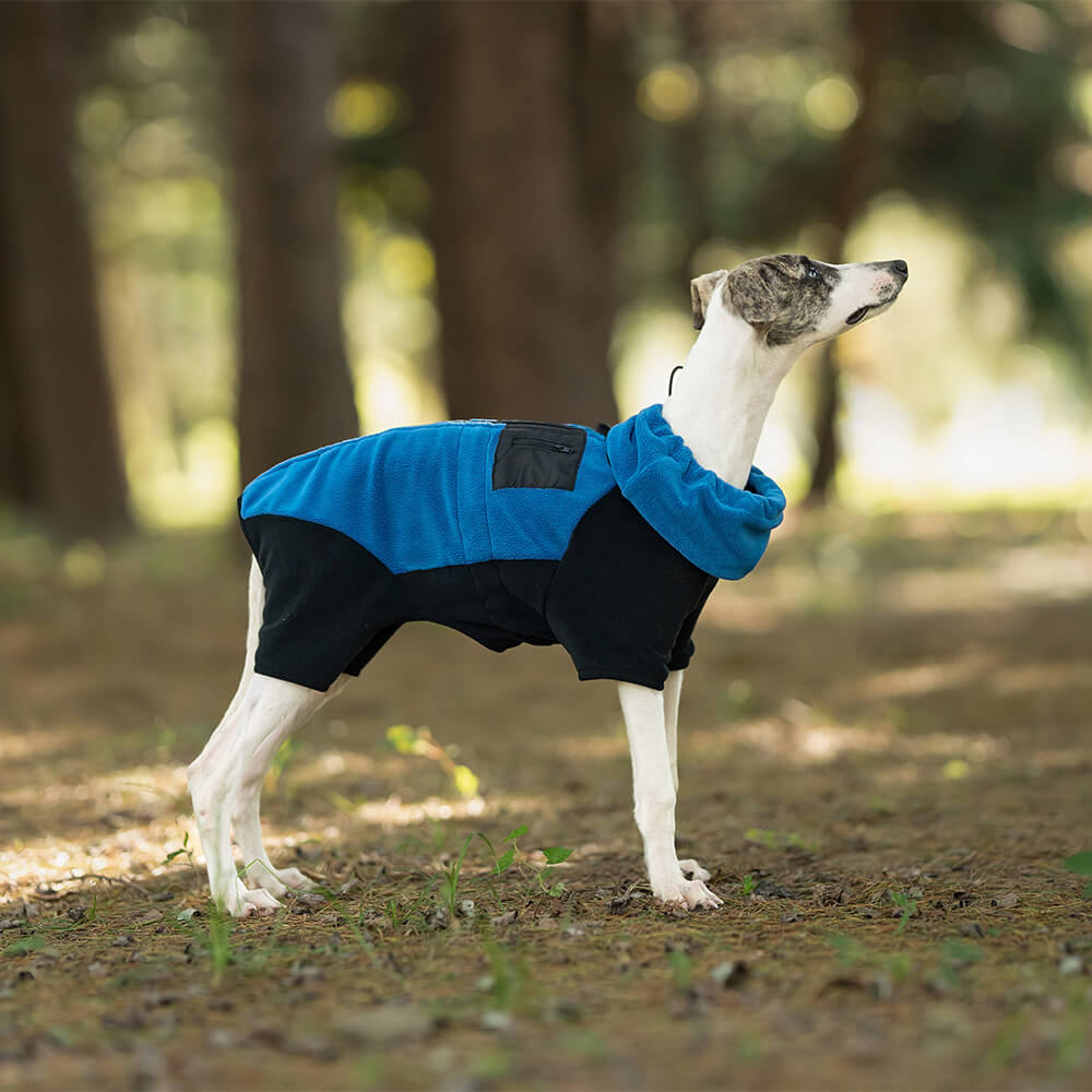 Four-Legged Warm Polar Fleece Dog Coat with Detachable Turtleneck