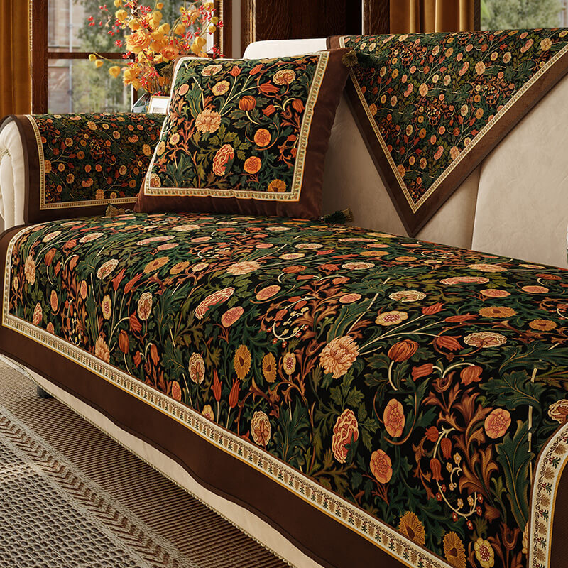 Capa protetora de sofá antiderrapante para móveis de luxo vintage de jardim