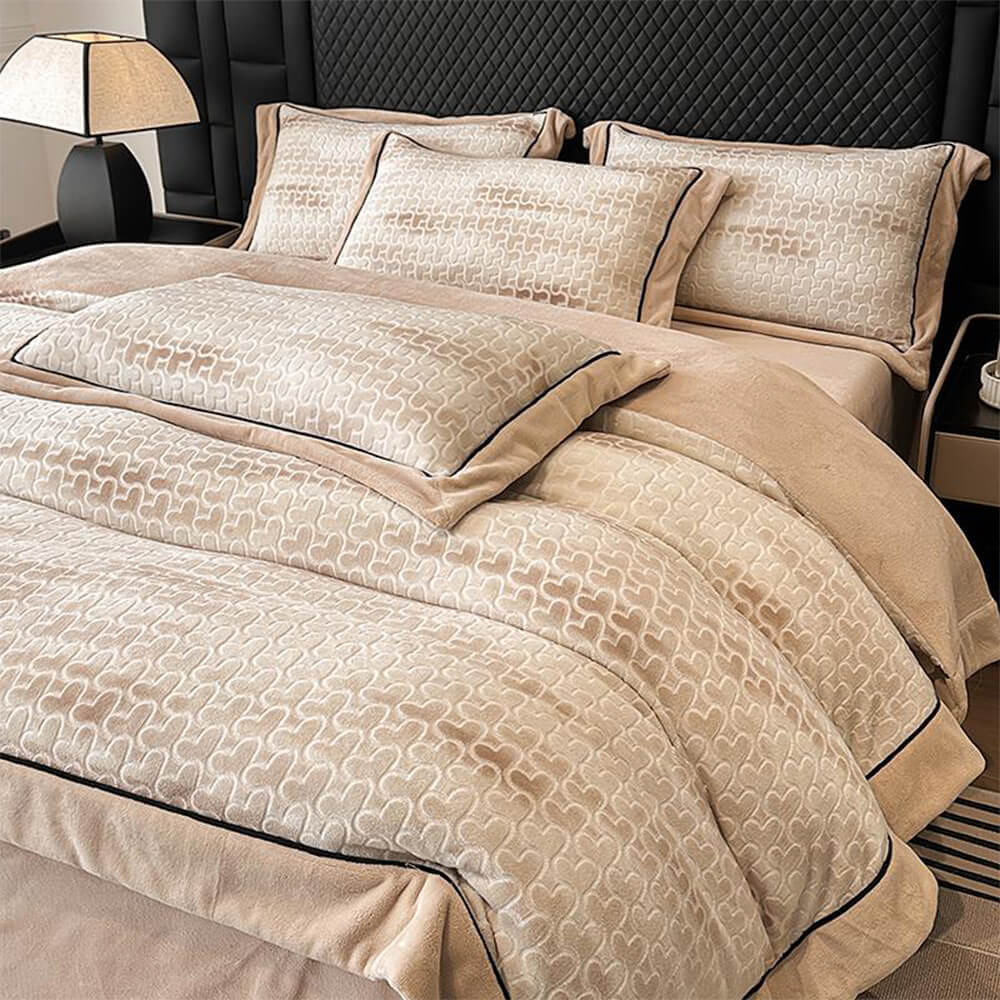 Luxurious Double-Sided Milk Velvet Warm Bed Sheet Set