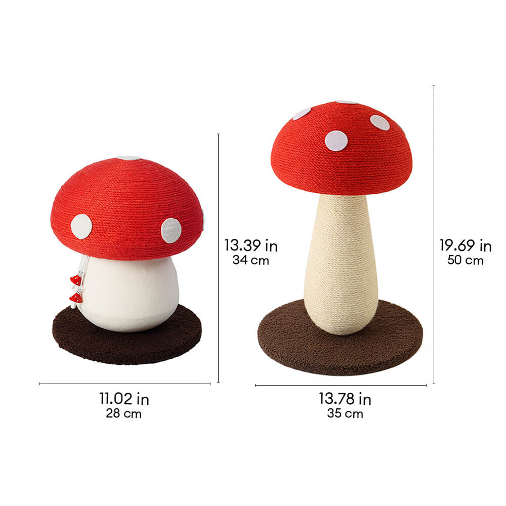 Mushroom-Shaped Natural Sisal Scratching Post for Large Cats