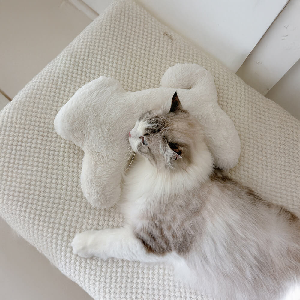 Nordic Style Cat Shape Fluffy Soft Sleep Support Pillow