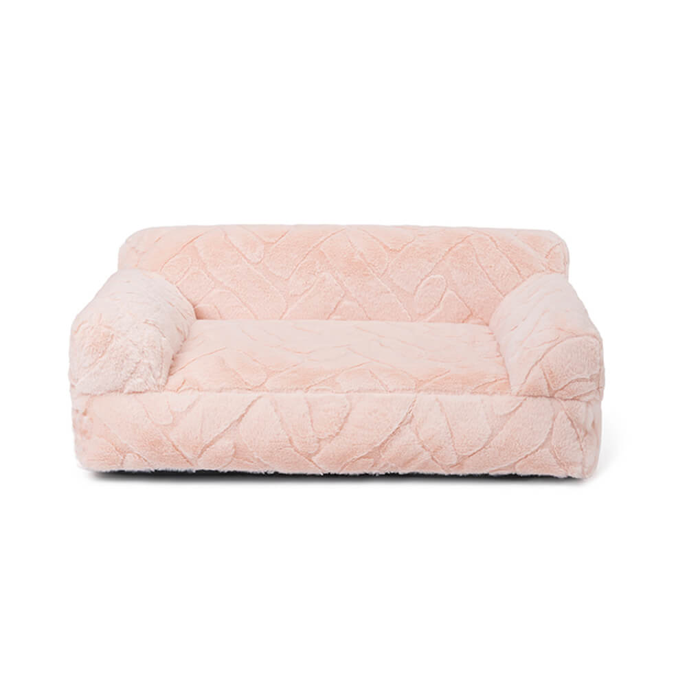 Ultra-Soft Faux Rabbit Fur Jacquard Warm Dog & Cat Bed