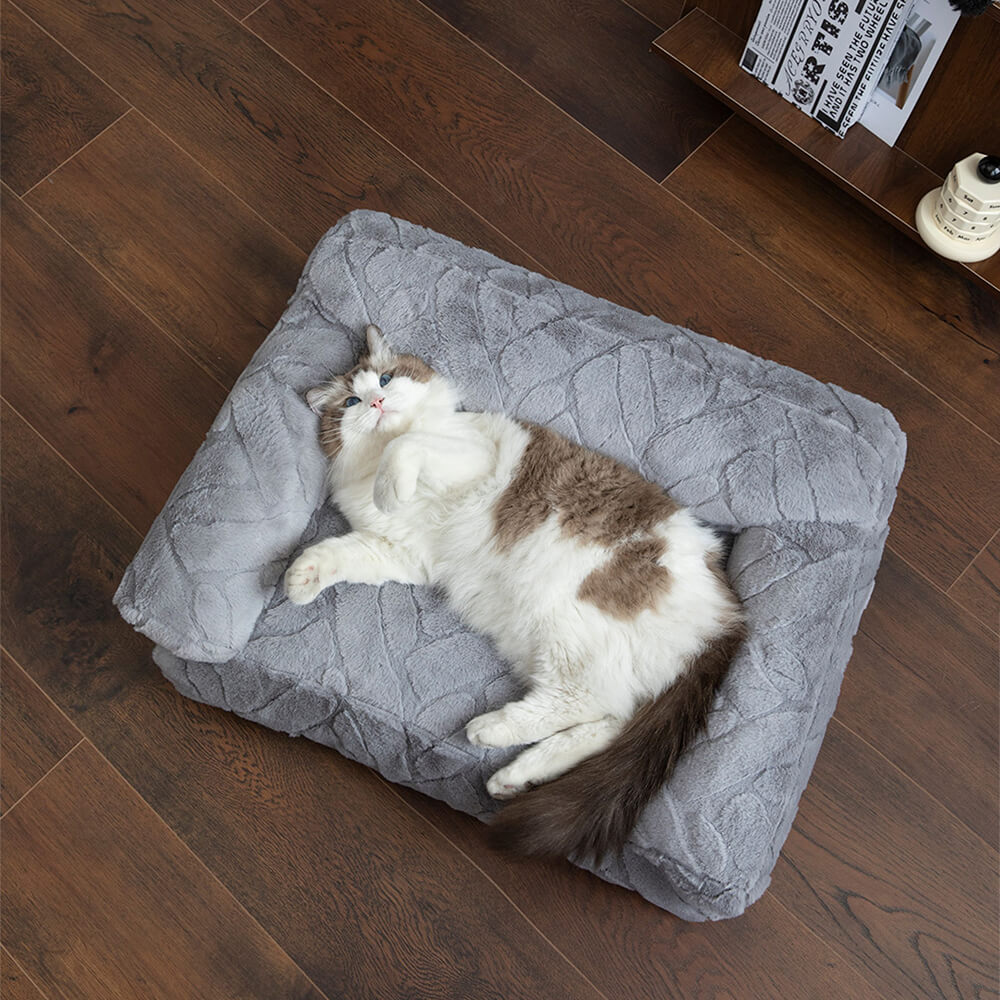 Ultra-Soft Faux Rabbit Fur Jacquard Warm Dog & Cat Bed