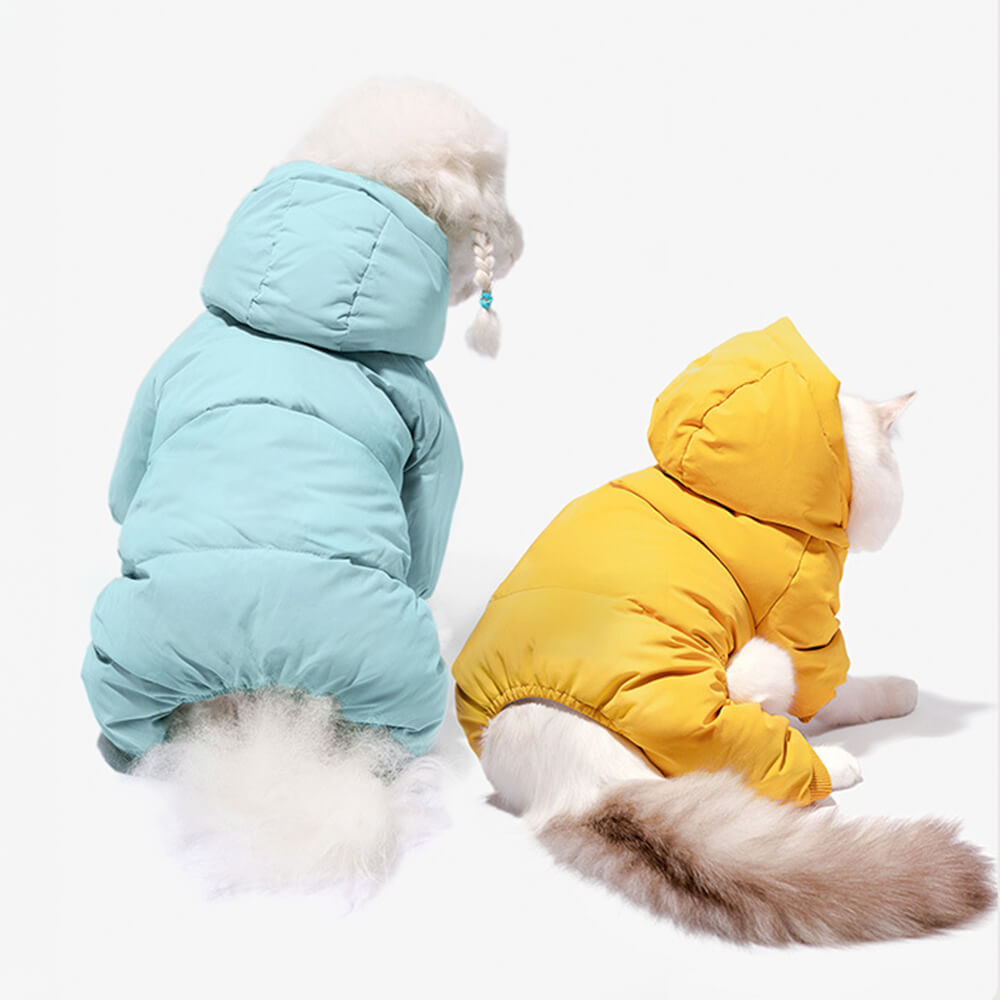 Ultra-Warm Four-Legged Down Waterproof Dog Hooded Coat