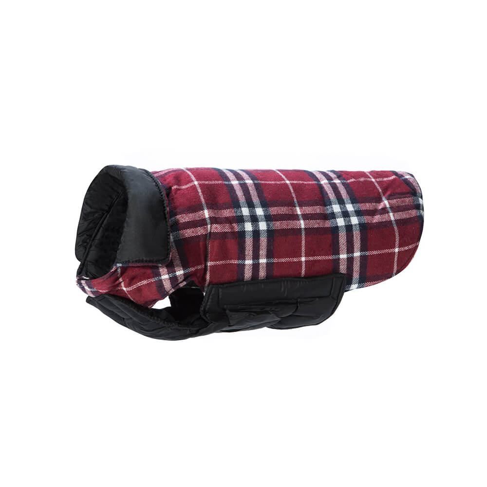 Ultra-Warm Plaid Turtleneck Skin-Friendly Velcro Dog Jacket