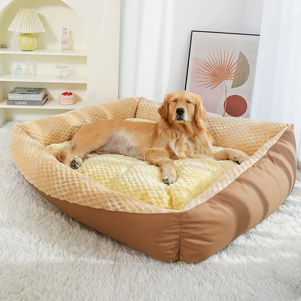 Vintage Cozy High-Wall Plush Warm Orthopedic Dog Cat Bed