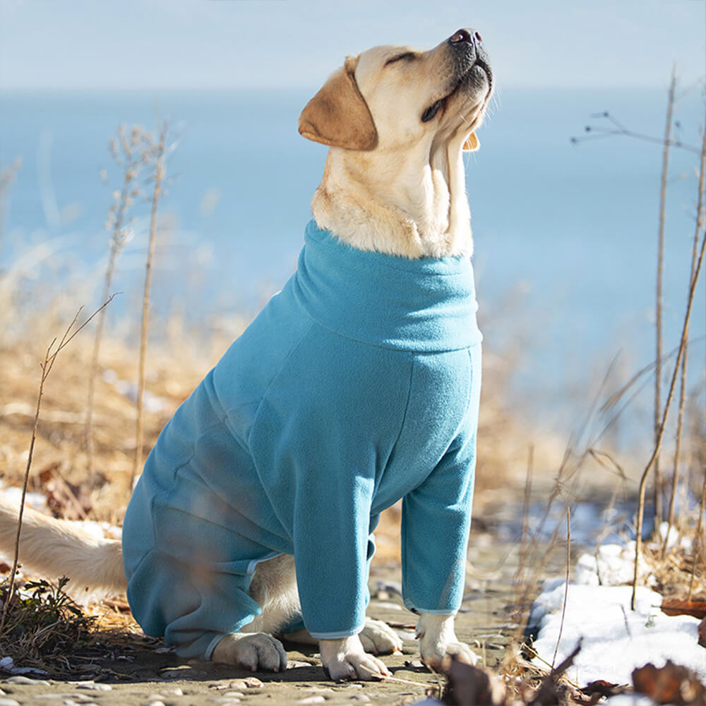 Windproof Polar Fleece Full-Body Warmth Turtleneck Dog Jumpsuit