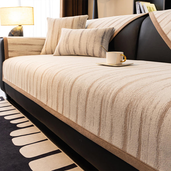 Chenille Textured Pattern Anti-Slip Scratch-Resistant Couch Cover