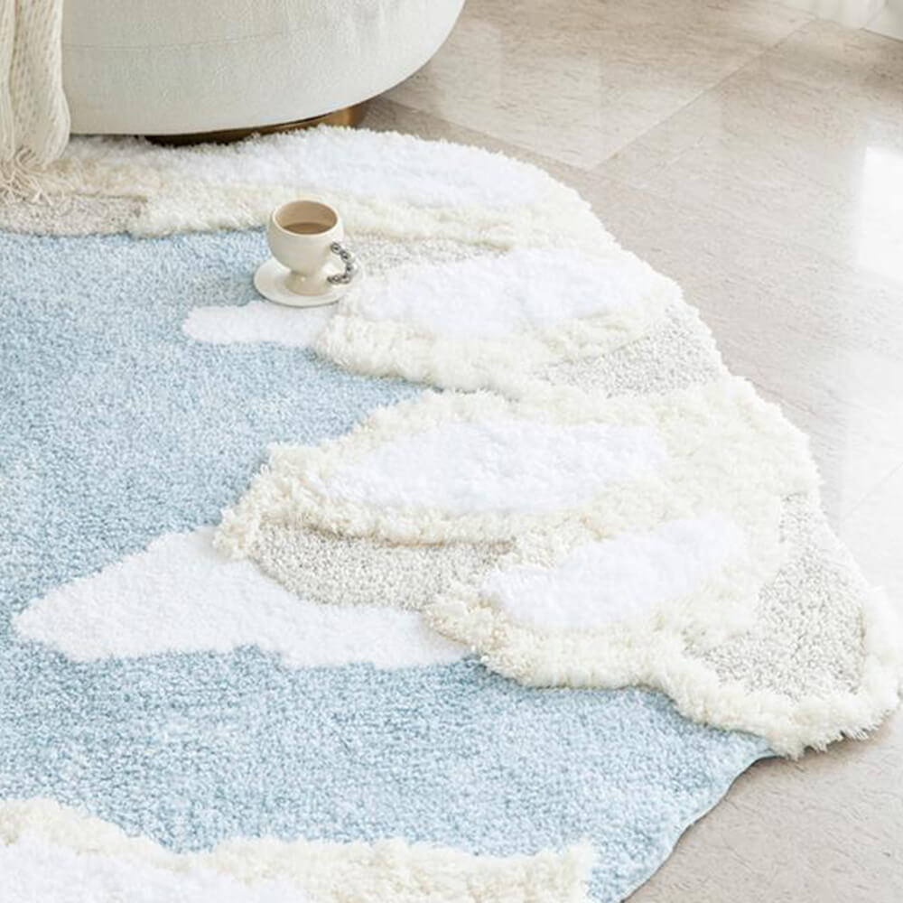 Soft and Luxurious Cloud-Shaped Faux Cashmere Rug - Ultra Plush and Cozy