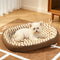 Geometric Wave Pattern Faux Leather Warm Removable And Washable Dog Bed