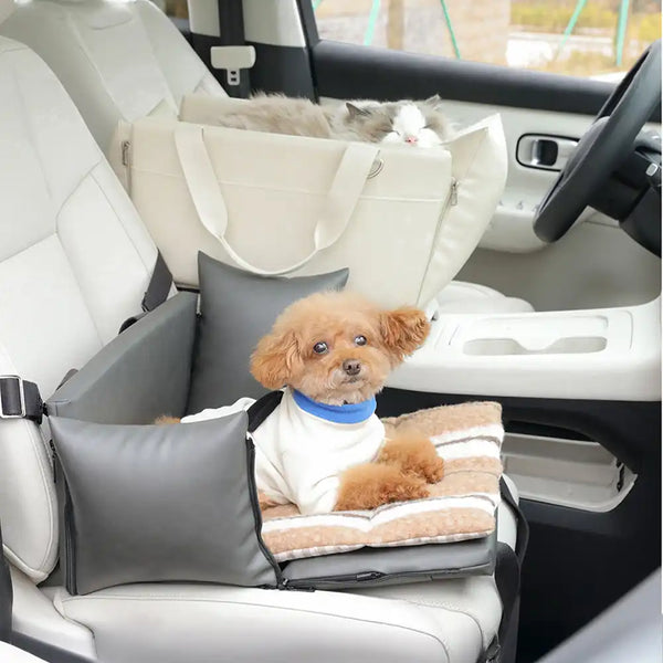 3 In 1 Portable Multi-Purpose Waterproof Pet Car Seat Central Console for Small Dogs