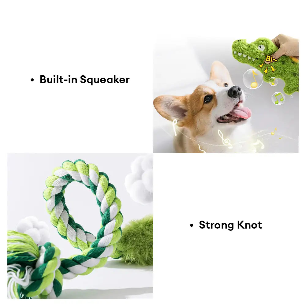 Animal Series Plush Squeak Dog Teething Toy