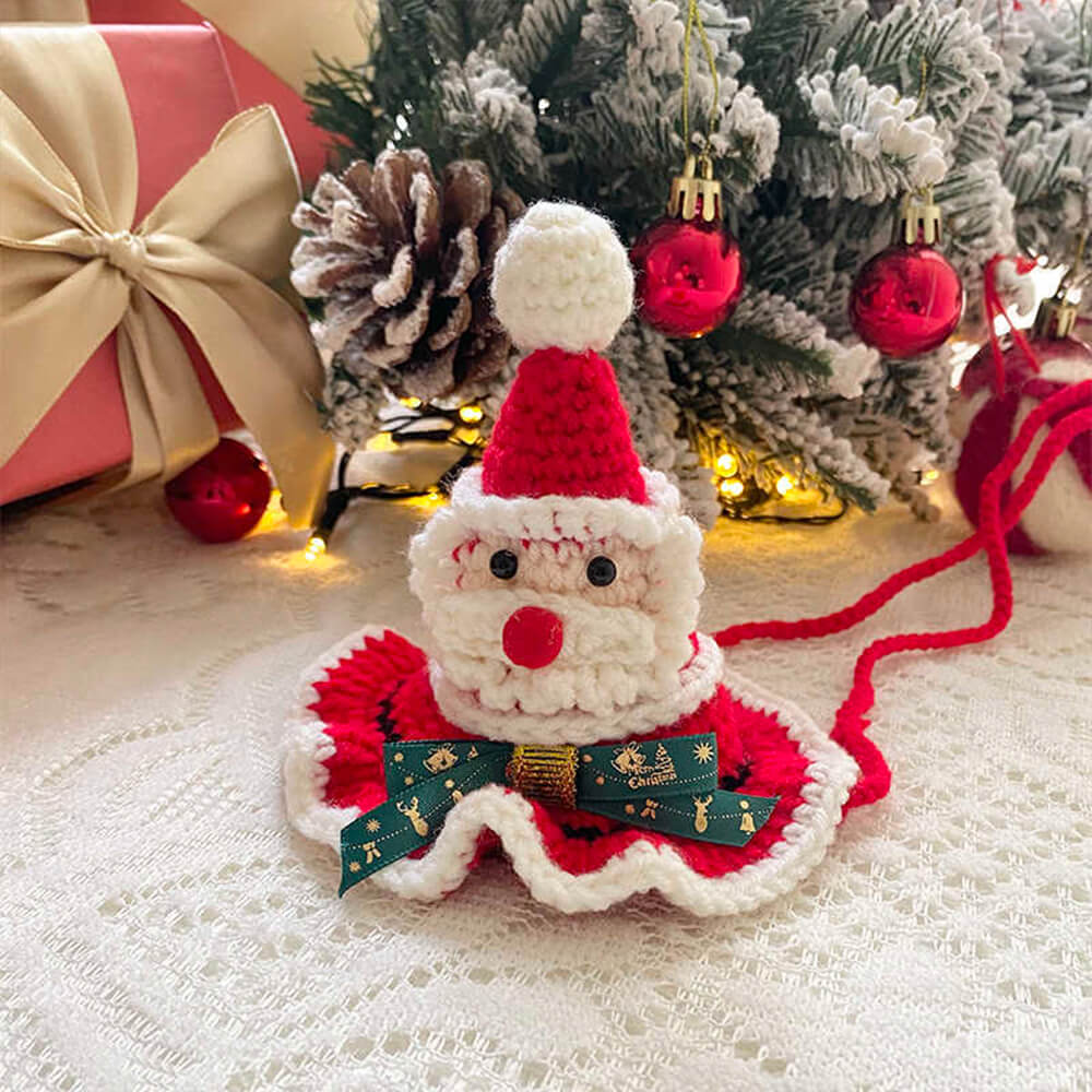 Christmas Knitted Hat Scarf Ornament Dog & Cat Accessory