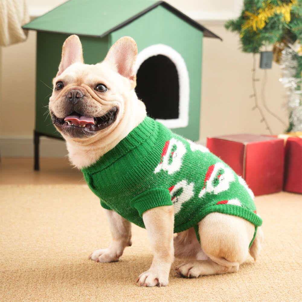 Christmas Turtleneck Dog Knit Sweater Matching Pullover For Dogs And Owner