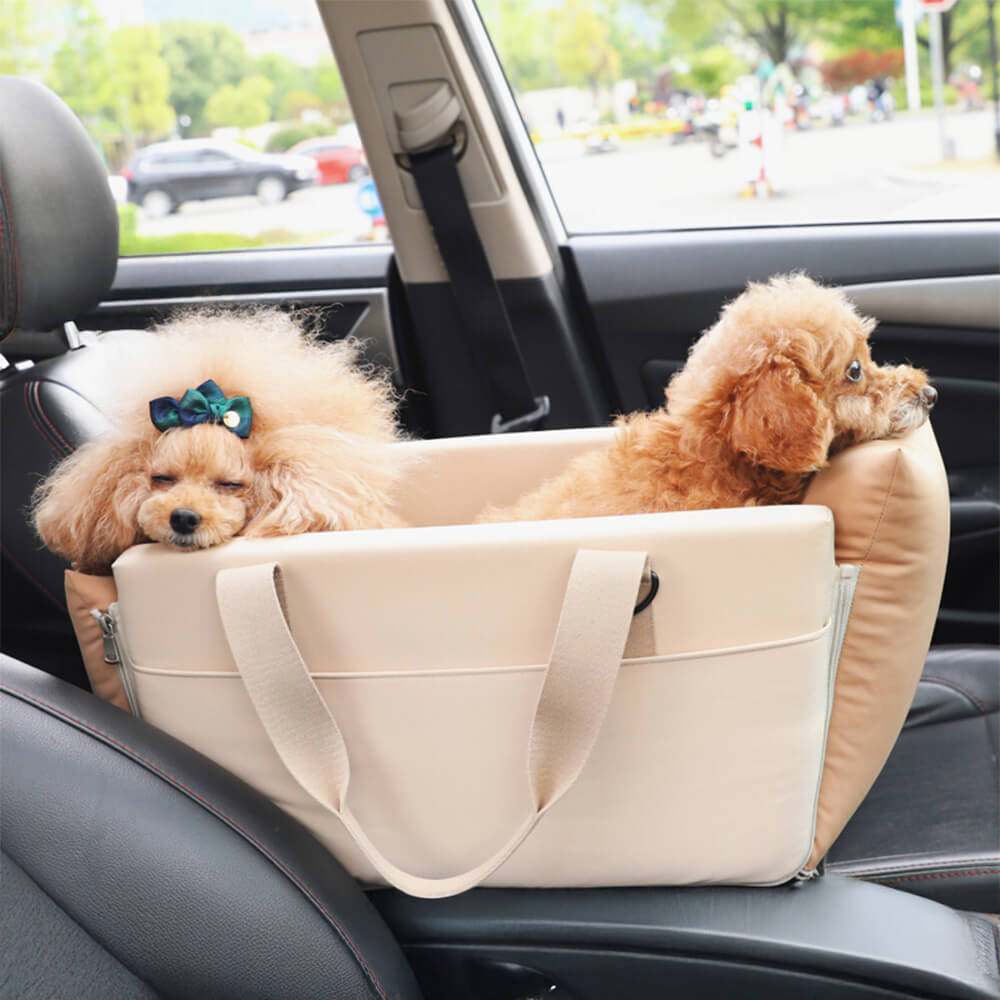 Color-Block Soft Waterproof Portable Car Console Pet Travel Carrier