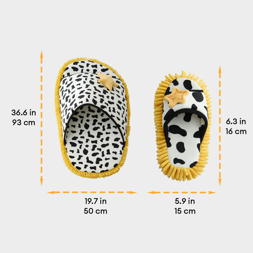 Cow-Print Plush Pet Bed & Matching Slippers Set