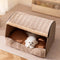 Cozy Cabin Portable Semi-Enclosed Dog Bed with Roof Warming And Durable
