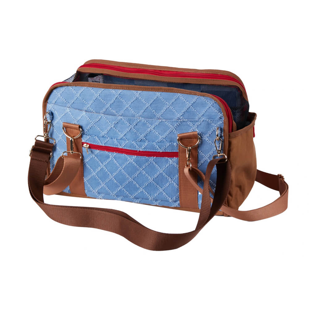 Denim Retro Plaid Multi-Use Pet Bag