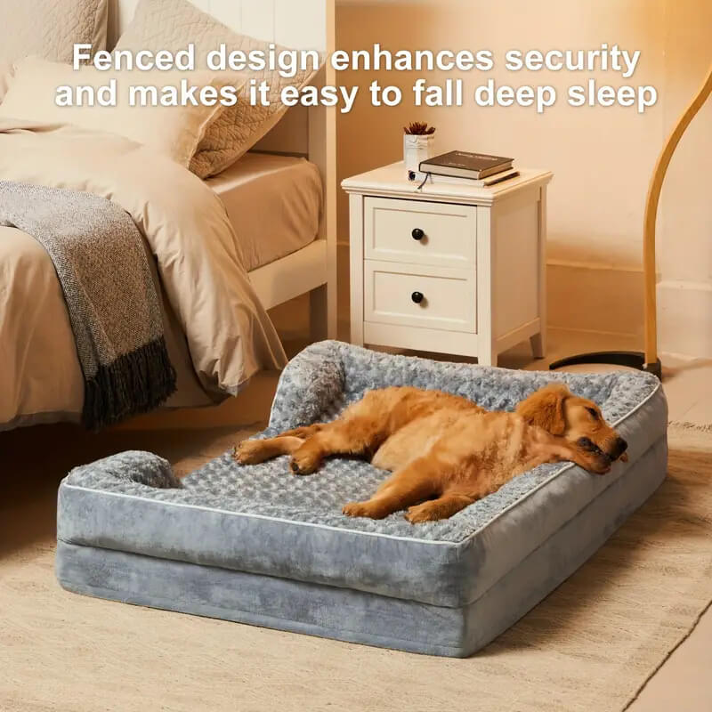 Detachable Waterproof Full Surround Support Orthopedic Dog Bed