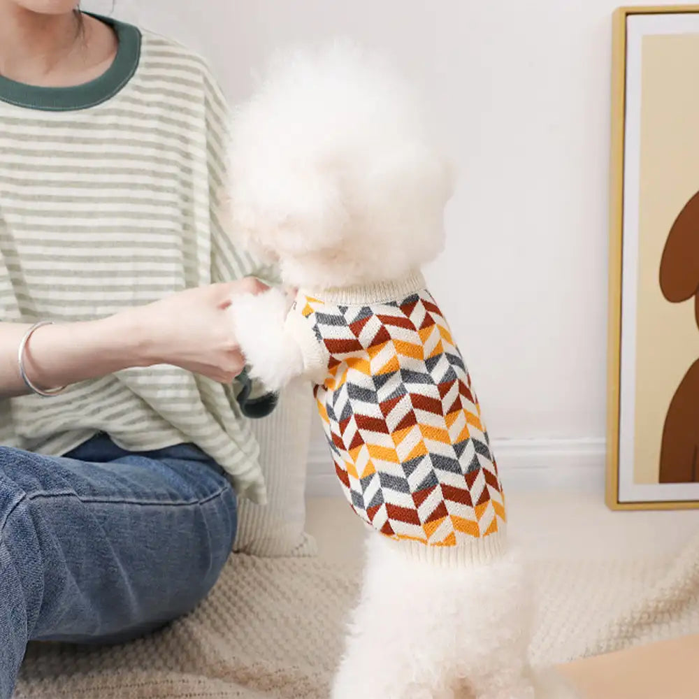 Diamond Striped Dachshund Dog Sweater