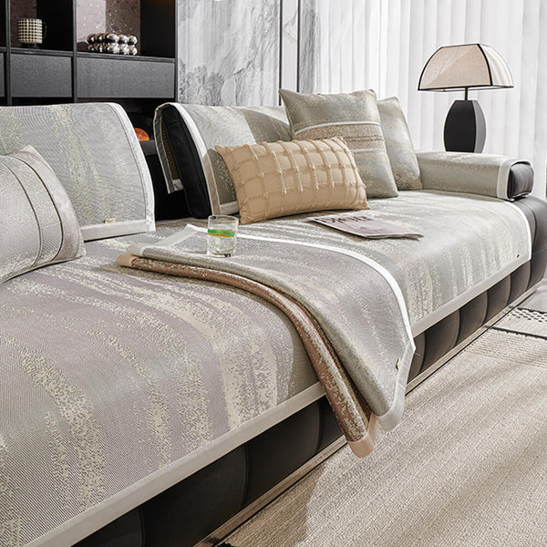Flowing Cloud Pattern Ice Silk Durable Non-Slip Couch Cover