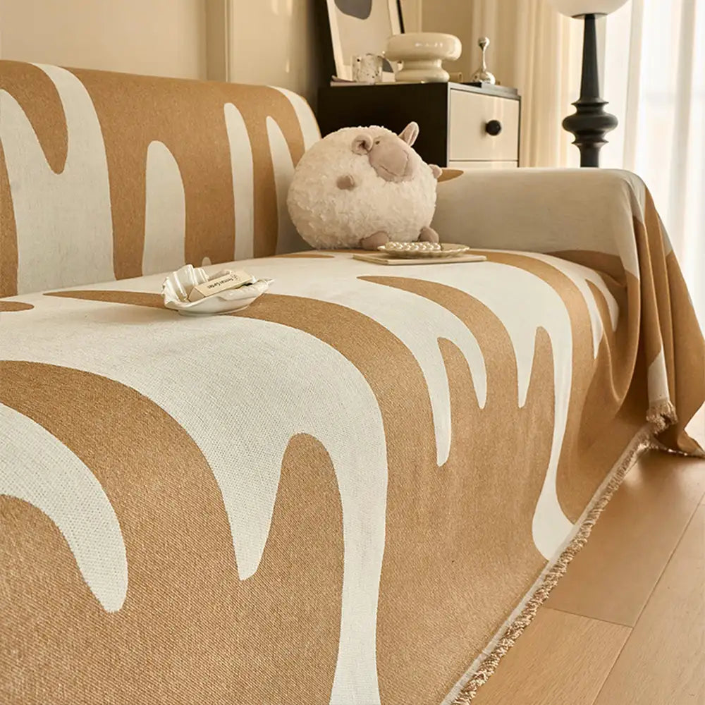 Ice Cream Wave Chenille All Seasons Universal Multifunctional Full Coverage Couch Cover