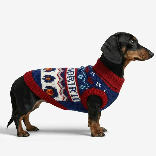 Jacquard Thick-Knit Sleeveless Dog Sweater – Designed for Dachshunds, French Bulldogs & Pugs