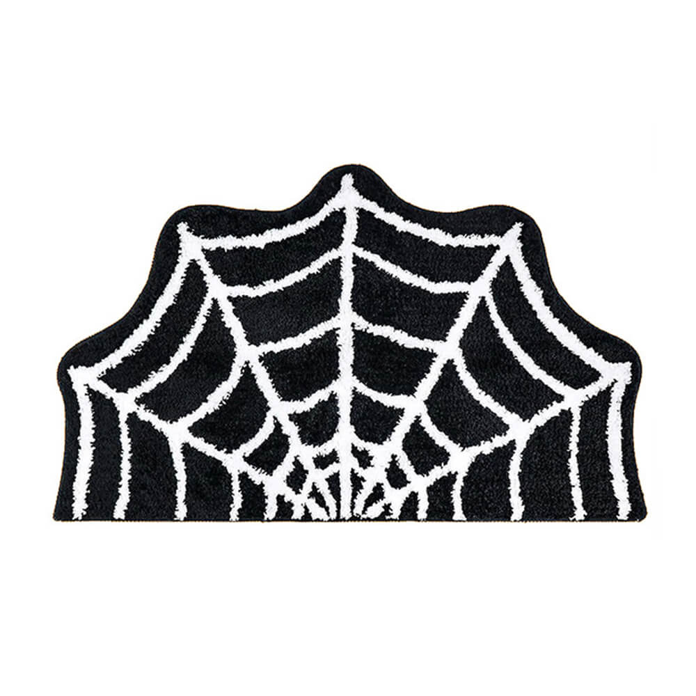 Luxurious Faux Cashmere Halloween Carpet - Soft and Spooky Spider Web Design Carpet