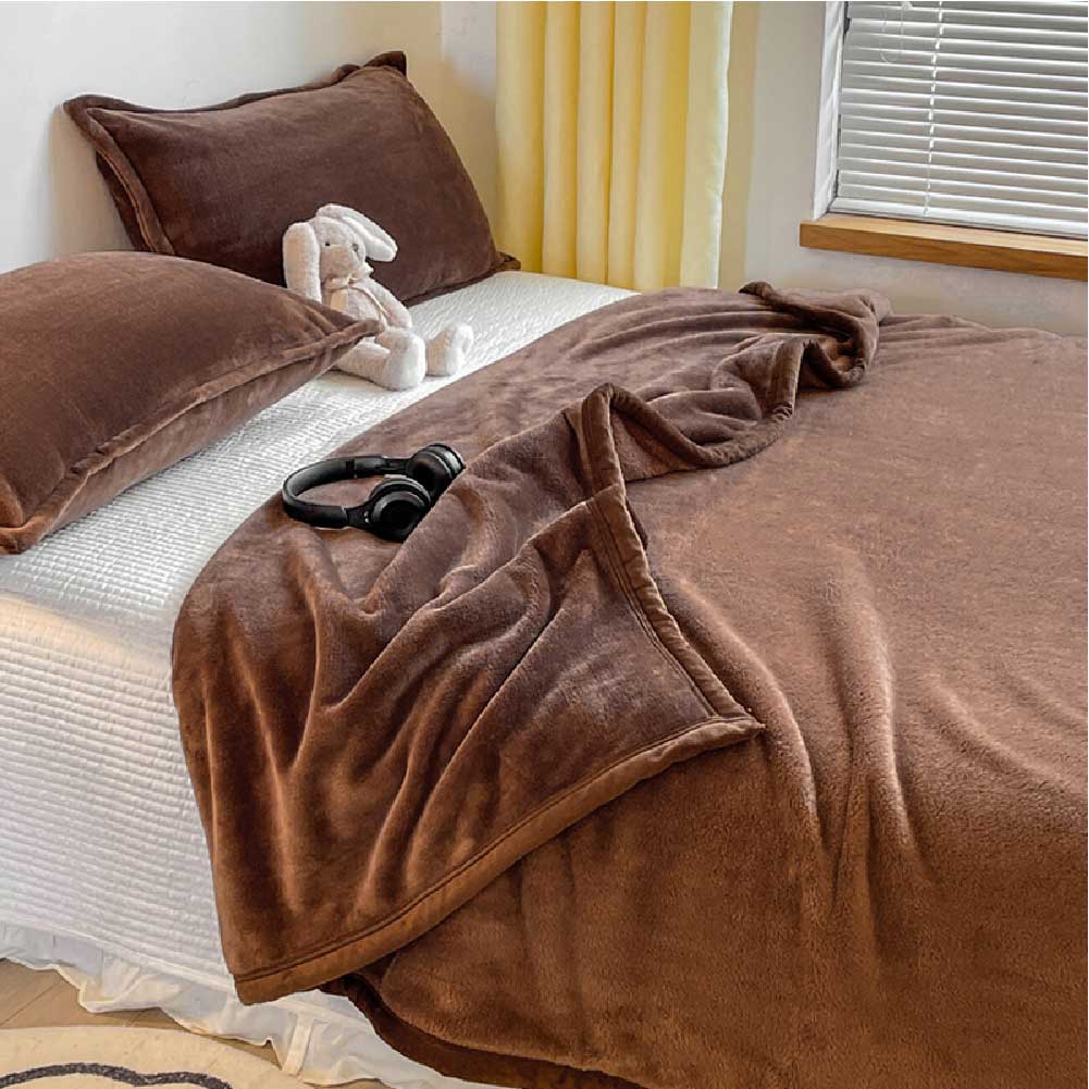 Double-Sided Thick Microplush Fleece Flat Sheet Blanket